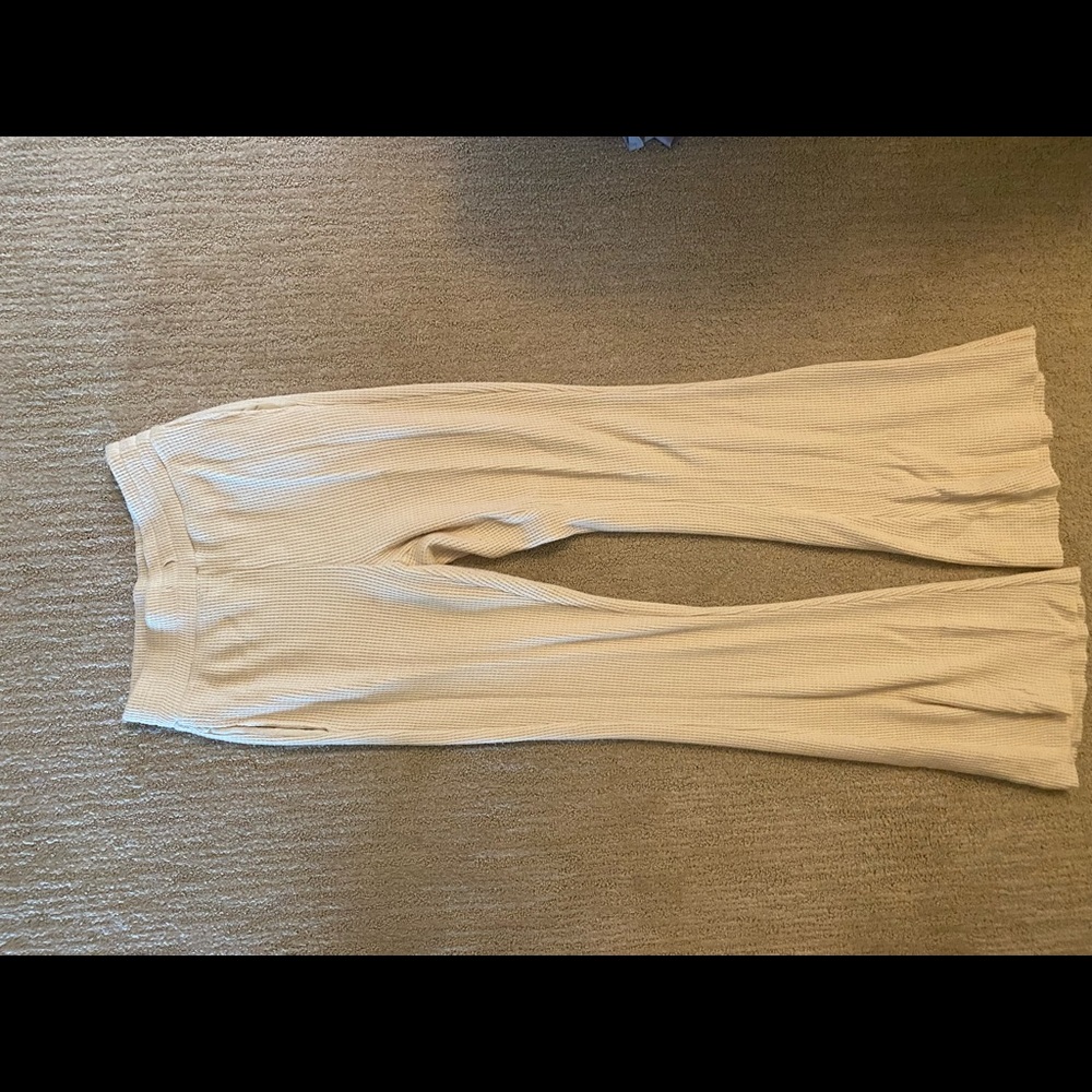 american eagle waffle knit flare pants